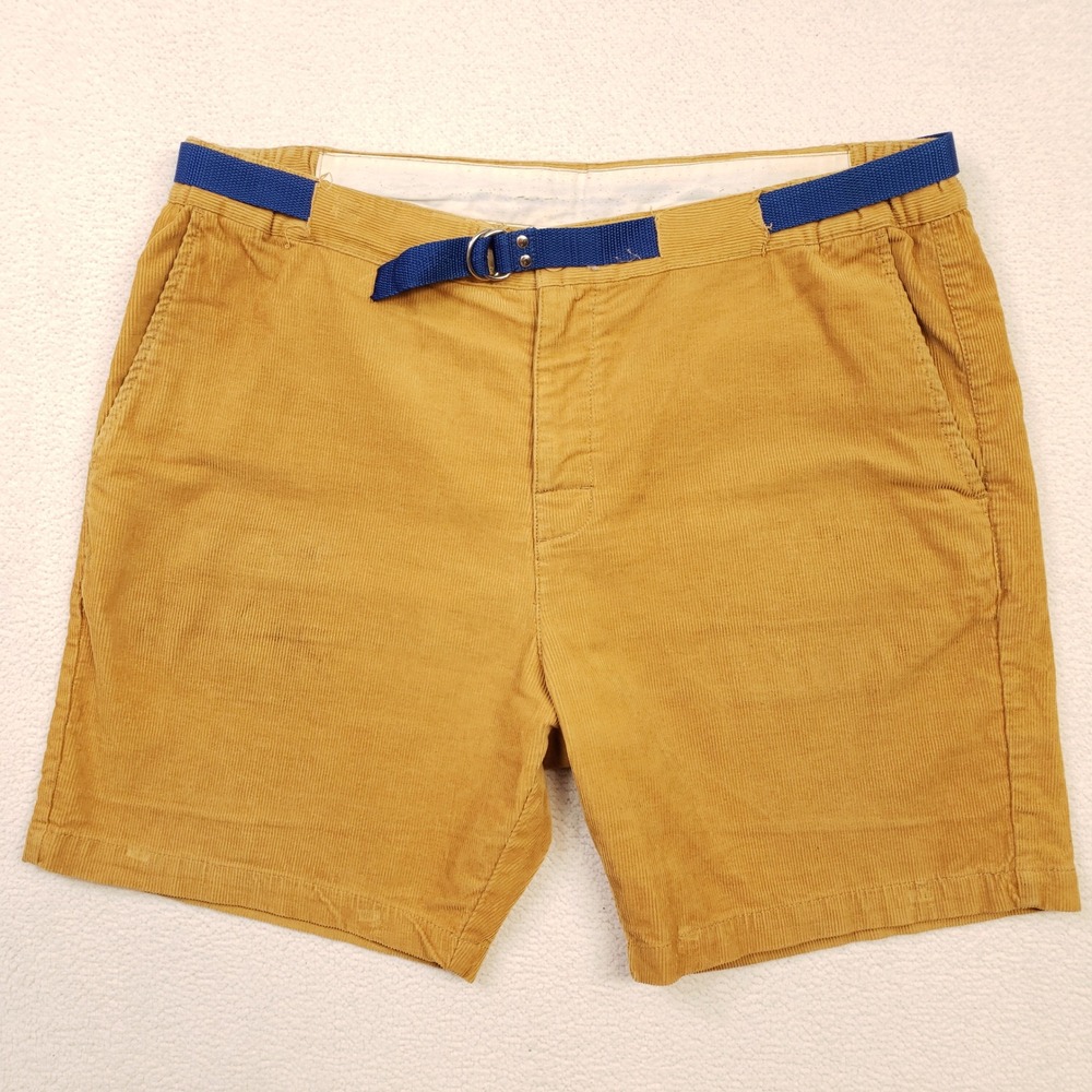 RVCA Corduroy Shorts Mens 38 Tan Belted Casual Outdoor V-310 Cotton 7" Inseam